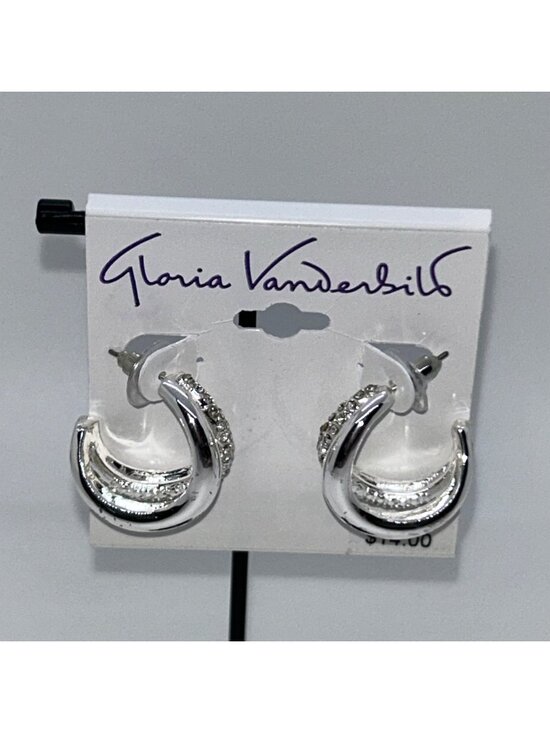 Gloria Vanderbilt Jewelry - Gloria Vanderbilt Earrings Silver Tone Multi Textured Hoop Earrings Post